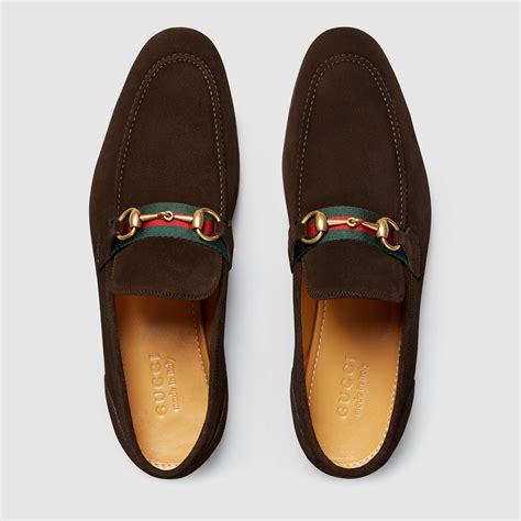 gucci brown suede loafers|Gucci horsebit suede loafer.